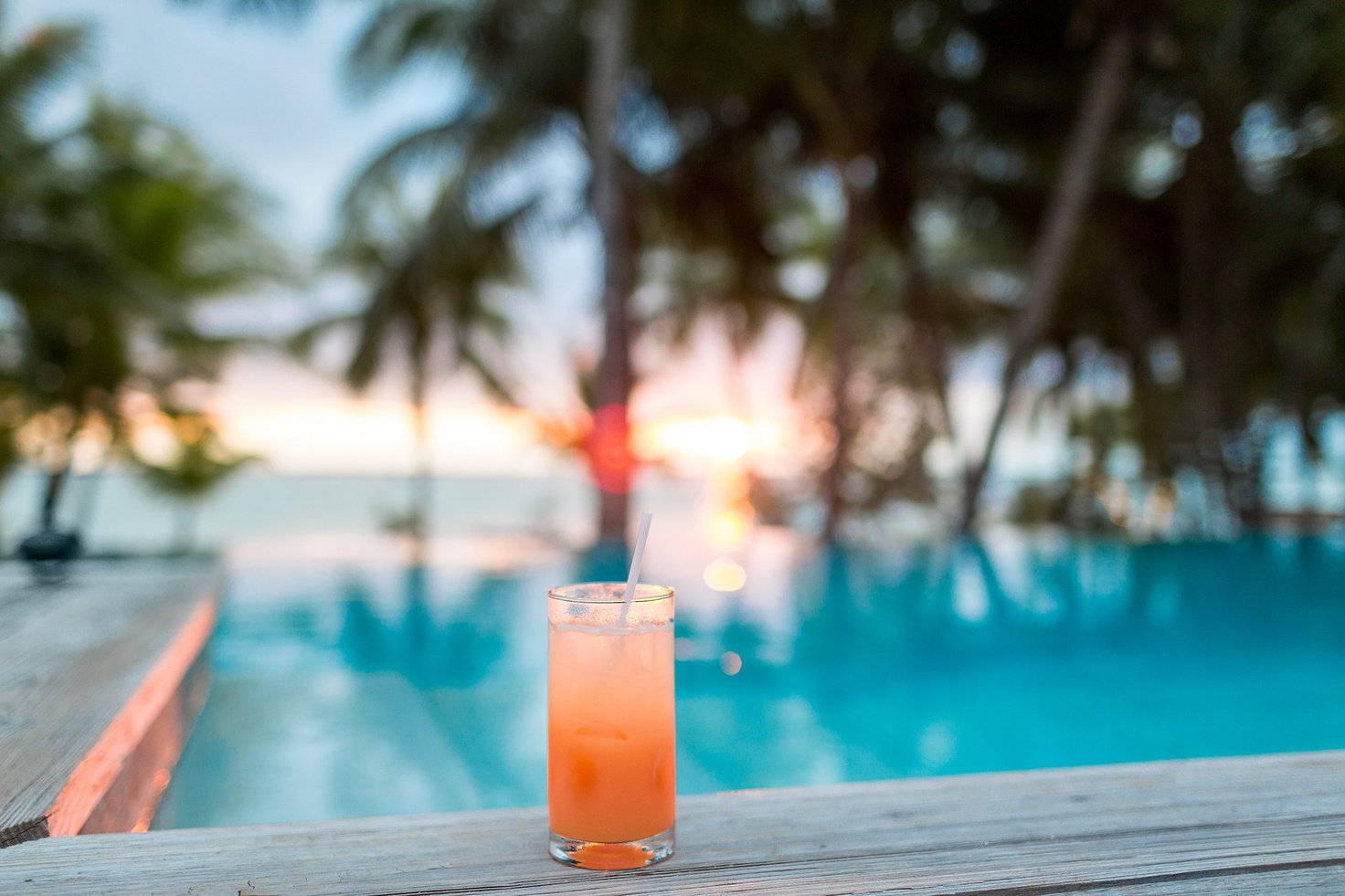 Cocktail Drink on Tropical Beach